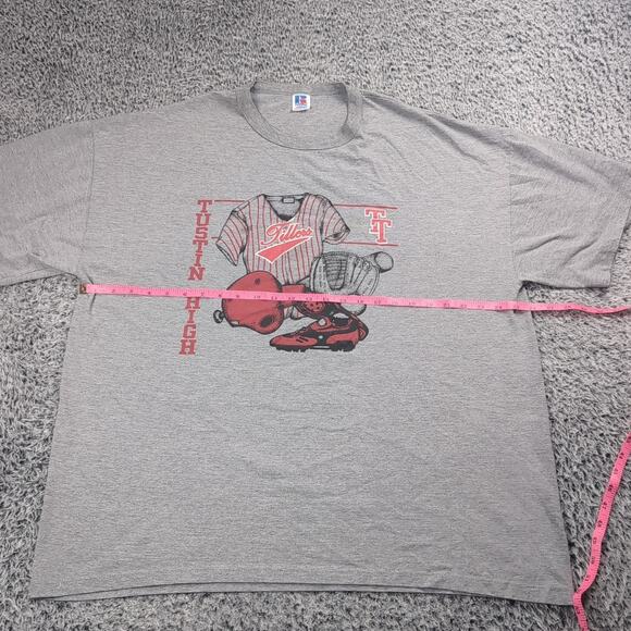 Vintage Russell Athletic Shirt Adult 2XL XXL Gray Tustin High School Graphic Tee - Picture 3 of 6